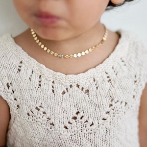 Baby Necklace Kids Necklace in 14k Gold Fill Kids Birthstone Necklace Baptism Necklace Flower Girl Necklace image 3