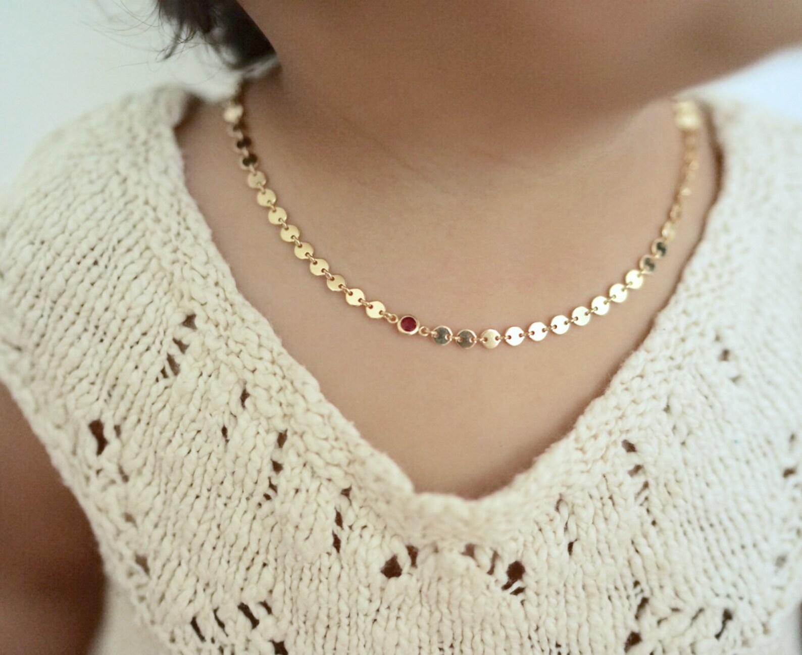 Baby Necklace Kids Necklace in 14k Gold Fill Kids Birthstone Necklace