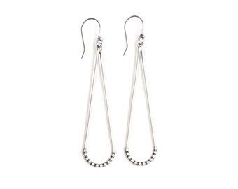 Modern lightweight dangle earrings handmade with sterling silver in an elegant curved shape that swings lightly - "Hammock Earrings"