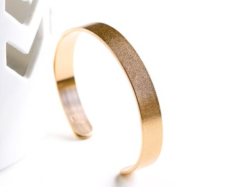 Modern, minimalist and striking thick SOLID 14K yellow gold cuff bracelet, a definite statement piece of jewelry - "Gold Sabine Cuff"