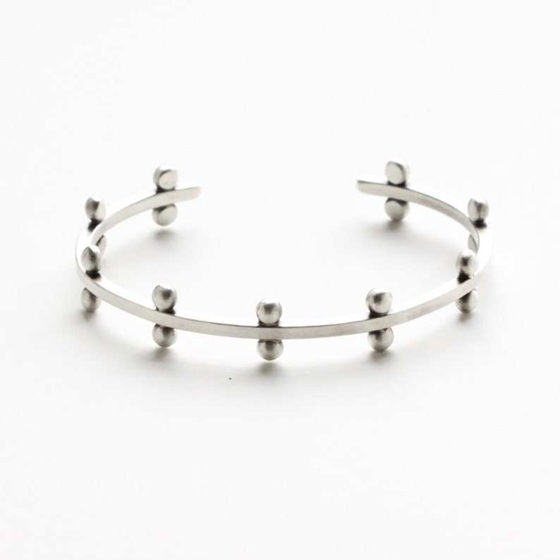 Square silver wire cuff bracelet embellished with argentium Etsy