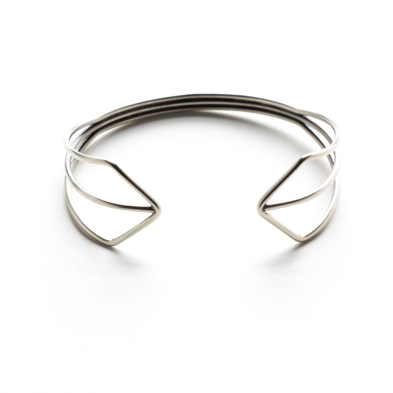 Geometric bracelet designed with angles and lines, its open shape allows for incredible comfort and striking visual appearance Kite Cuff image 1