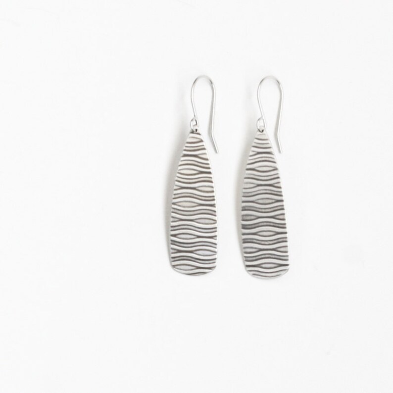 Long Earrings with Wavy Design
