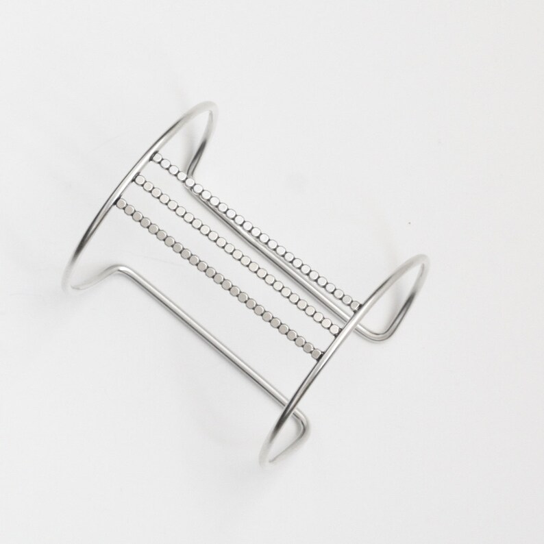 Bold Silver Cuff Statement Piece Constructed of Sturdy Etsy