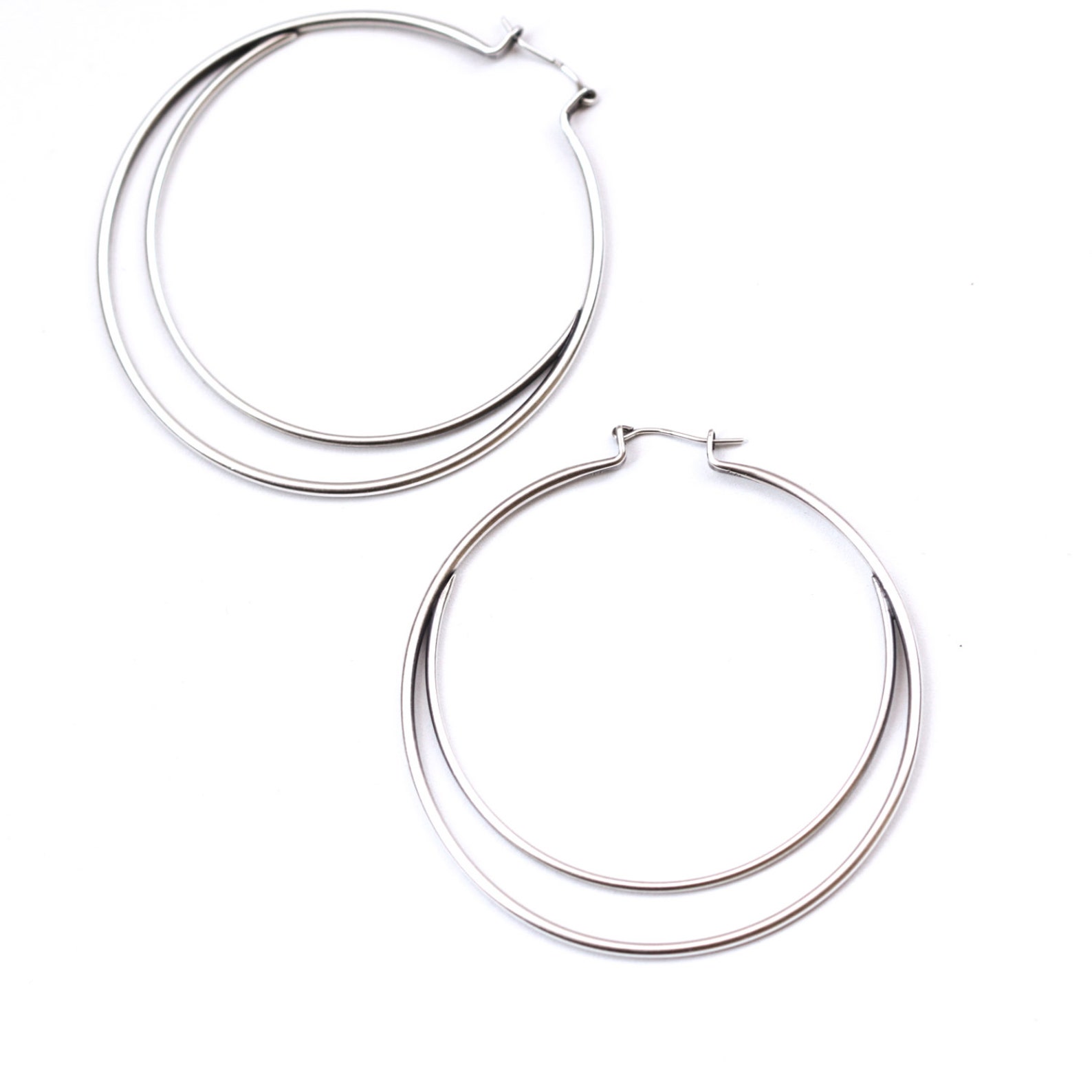 Silver Hoops Unique Design Embellished With a Sterling Silver - Etsy