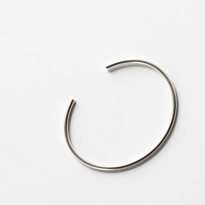 One cuff, modern bracelet design of solid 10 gauge wire with bright matte finish Luna cuff image 3