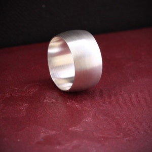 Wide silver ring, modern, simple and trendy design handmade with a low dome band in your size - "Silence Ring"