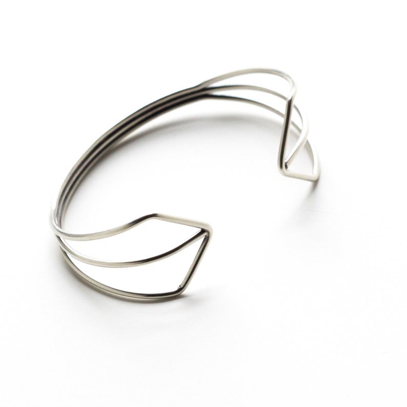 Geometric bracelet designed with angles and lines, its open shape allows for incredible comfort and striking visual appearance Kite Cuff image 3