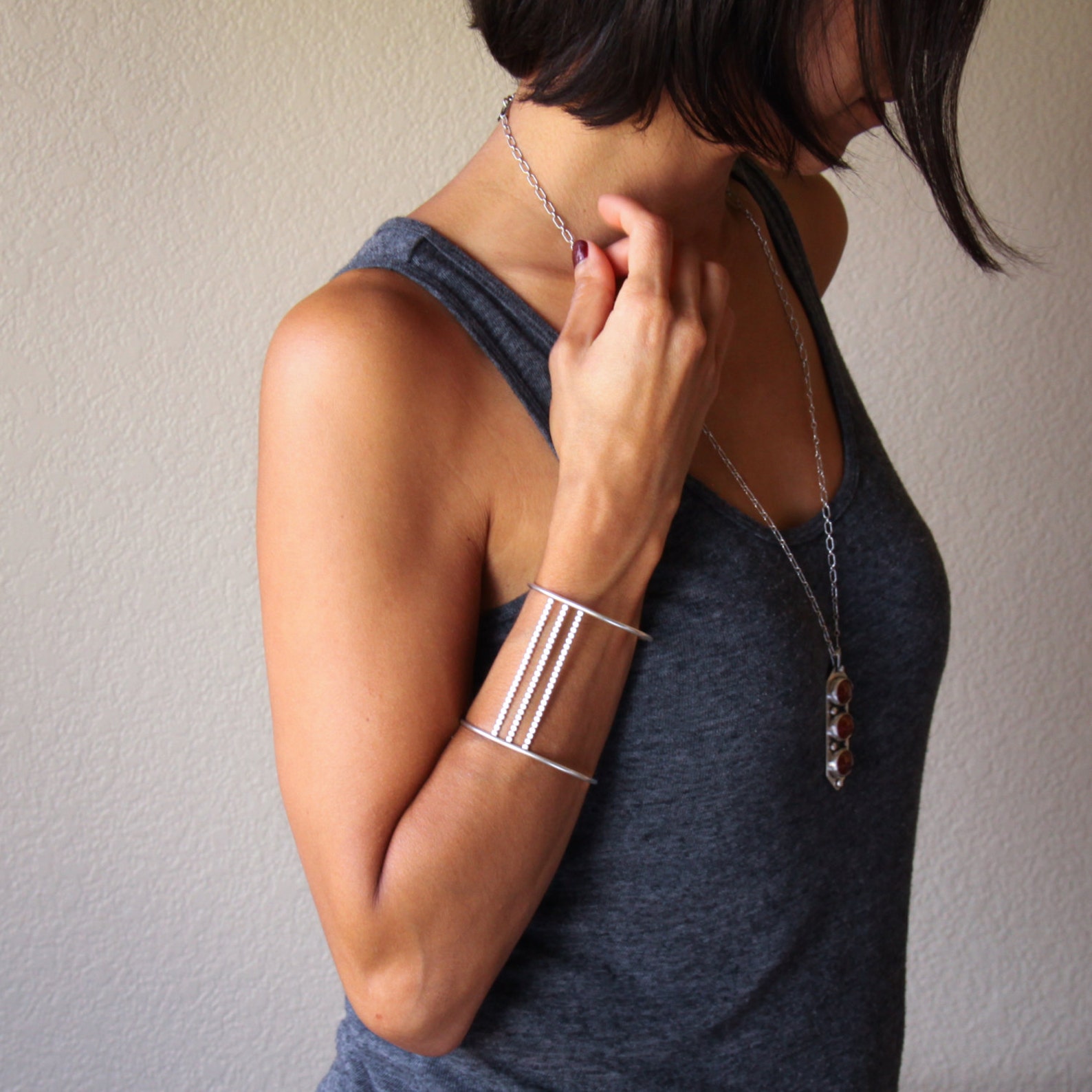 Bold Silver Cuff Statement Piece Constructed of Sturdy Etsy