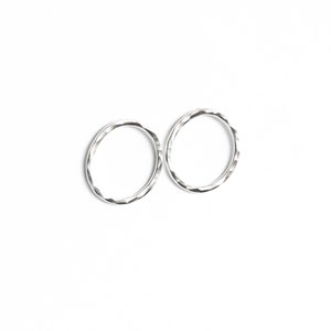 Round silver post earrings of hammered texture perfect everyday go-to pair Simple Classic Circle Earrings image 1