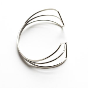 Geometric bracelet designed with angles and lines, its open shape allows for incredible comfort and striking visual appearance Kite Cuff image 5