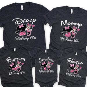 Disney Birthday Girl Shirts, Custom Birthday Family Shirts, Girl birthday shirt, Family Minnie birthday Tee, Matching Minnie shirts, 100848
