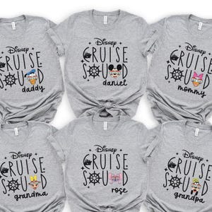 Disney Cruise Squad 2025 Shirt, 2025 Disney Character Cruise Family Matching Shirts, Adults Disney Cruise with Custom Names Shirts, 100906