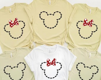 Mickey Head and Minnie Head Dtf, Family Disney Trip Heat Transfer, T Shirt Printing