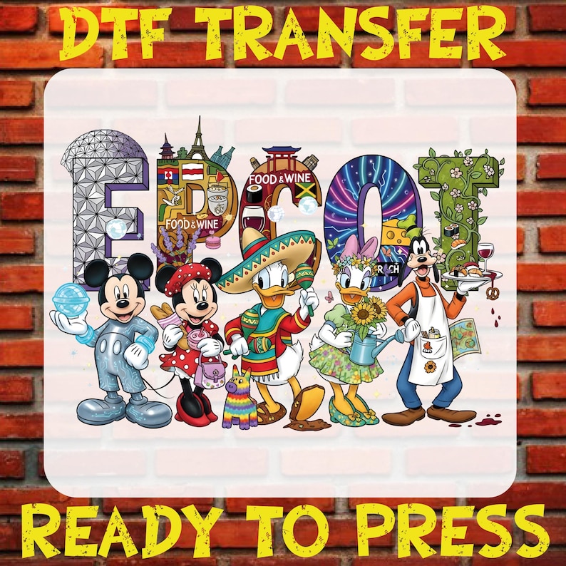 Disney Epcot DTF Transfer, Epcot Drink Ready to Press, Iron On, T Shirt ...