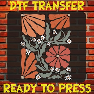 Groovy Wildflower Ready to Press, Boho Wildflower Dtf Transfer, Wildflower Mom Gift RTP, Botanical Dtf, Cute Floral Dtf, Boho Wildflower Dtf