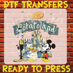 Disney Potatoland Dtf Transfer, Disney Trip Ready To Press, Disney Dtf, Disneyworld Iron On, Funny Disney Heat Transfer, Cute Disney Prints