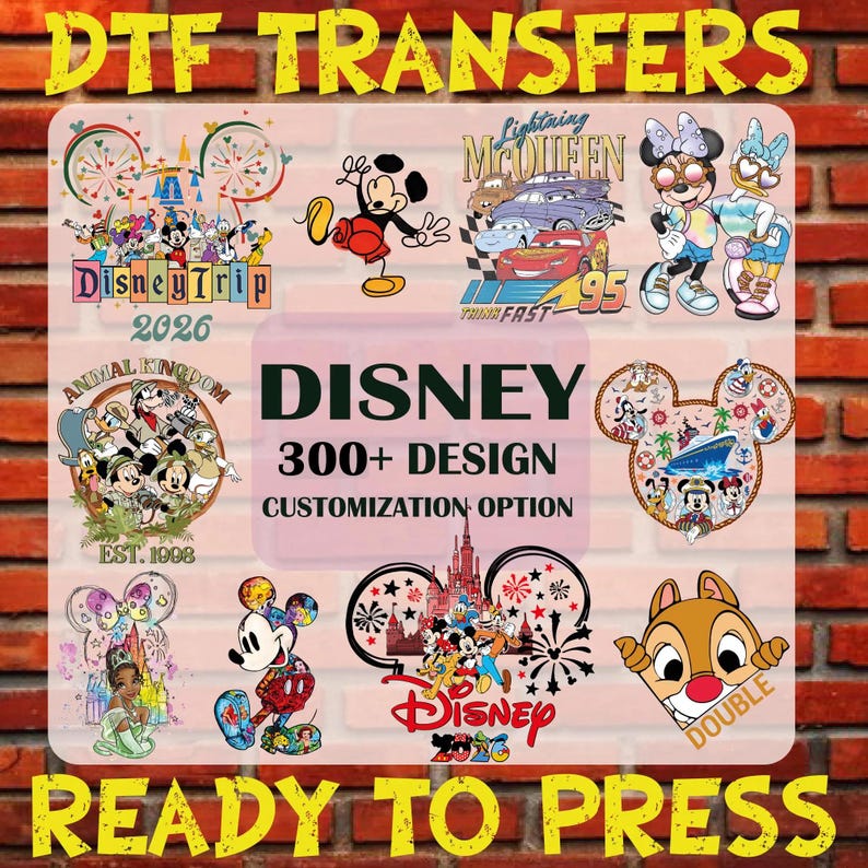 Disney Dtf Transfers Ready To Press, Matching Shirts Iron On, Disney Trip image 1