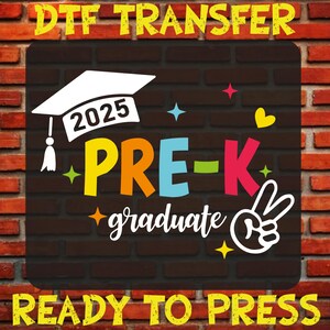 Pre-K Graduate 2025 DTF - Transfert à chaud prêt à l&#39;emploi