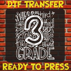 3rd Third Grade Teacher Dtf Ready To Press, Third Grade Heat Transfer, 3rd Third Grade Back To School, 3rd Grade First Day Of School Iron On