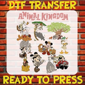 Animal Kingdom Dtf Ready To Press, Disney Safari Iron On Transfer, Disney Safari Heat Transfer, Disneyworld Safari Dtf Print, Family Safari