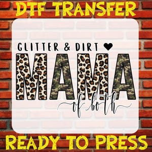 Leopard Camo Mama of Both DTF Heat Transfer: Ready to Press