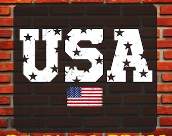 Dtf vintage des États-Unis, impression de chemise patriotique, transfert de chaleur, prêt à presser, drapeau américain rétro
