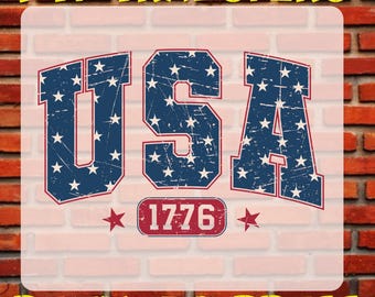 Retro USA 1776 DTF Transfer, Patriotic Heat Transfer, 250 Years Freedom, Ready To Press