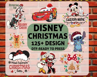 Disney Christmas DTF Transfer, 140+ Designs, Ready To Press