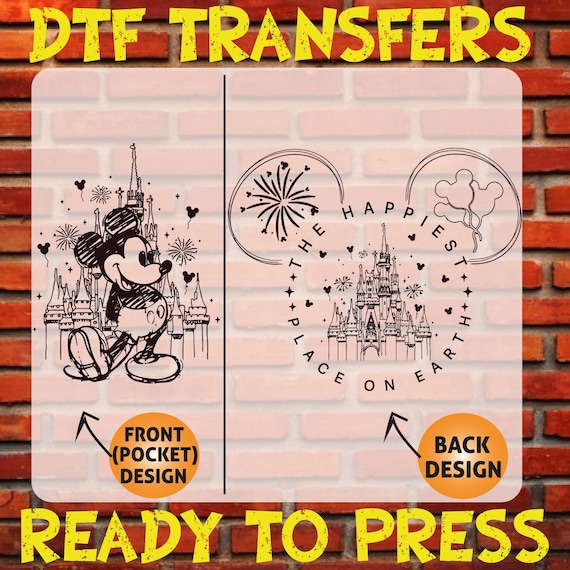 Disney Dtf, Happiest Place On Earth Heat Transfer, Iron On, Ready To Press