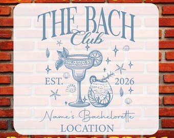 The Bach Club Dtf Transfer, Custom Bachelorette T Shirt Printing, Ready To Press