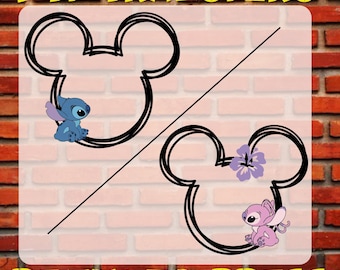 Stitch and Angel Disney Couple DTF Ready to Press Heat Transfer