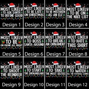 Funny Christmas DTF Transfer: Matching Family Xmas Designs, Ready to Press