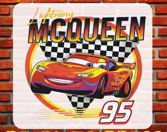 Retro Lightning McQueen Dtf Transfer, Disney Cars Iron On, Ready To Press, Shirt Printing