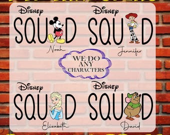 Custom Disney Squad Ready To Press DTF, 2025 Disney Trip Dtf, Family Disney Trip Dtf, Matching Disney Shirts Transfer, Kids Disney Iron On