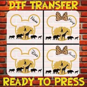Disney Safari Dtf, Animal Kingdom 2025 Ready To Press, Custom Disney Safari Dtf Transfers, Disneyworld Safari Dtf, Iron On, Heat Transfers