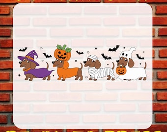 Halloween Dachshund DTF Transfers, Weiner Dog Ready to Press, Dog Lover Shirt Transfer