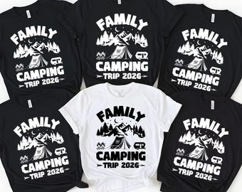 Family Camping Trip 2026 DTF Transfer Ready To Press Iron On, T Shirt Printing