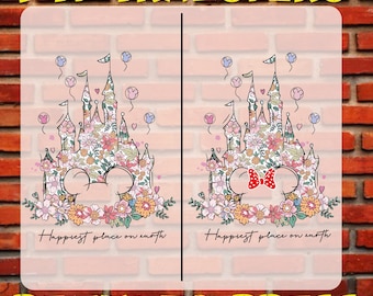 Floral Disney Castle DTF Transfer, Ready To Press, Iron On