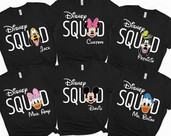 Custom Disney Squad Ready To Press Dtf, Family Disney Trip, Iron On, Shirt Printing