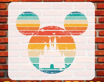 Retro Mickey Castle DTF Transfer, Disney Family Trip Iron On