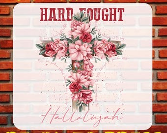 Floral Cross Hallelujah DTF Transfer: Retro Christian Faith Shirt Print