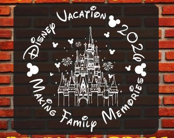 Family Disney Vacation 2026 Dtf Transfers,  Ready To Press, Iron On, Magical Kingdom