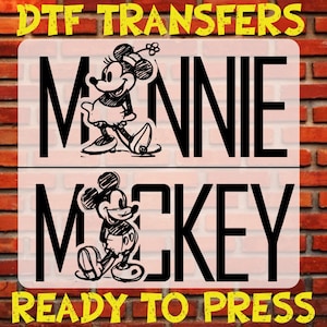 Pencil Drawing Mickey Minnie Dtf, Mickey Dtf, Minnie Dtf, Disney Ready To Press, Heat Transfer, Iron On Transfer, Matching Couple Disney Dtf