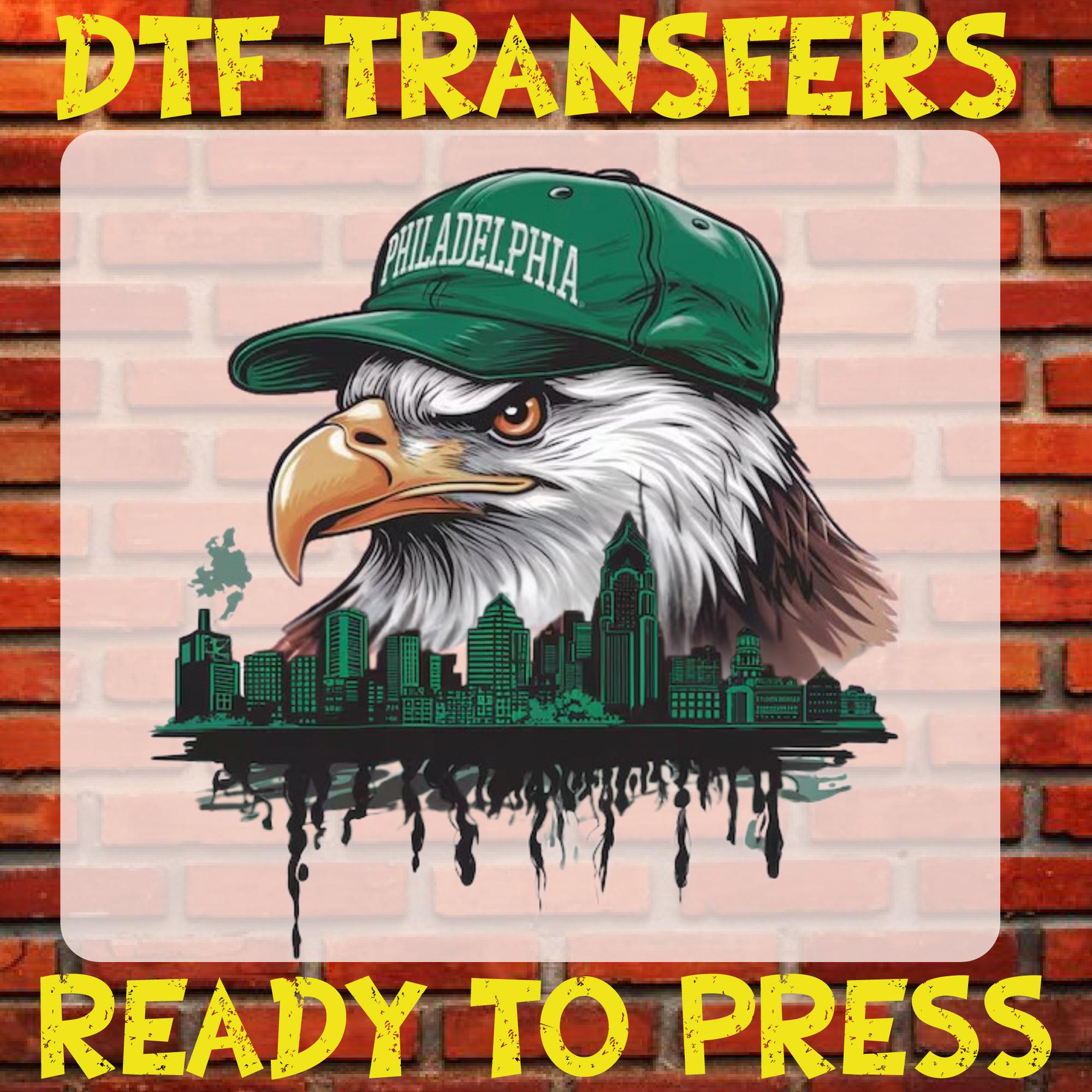 Eagles Heat Transfers, Eagles DTF Transfer, Philadelphia Football Ready To Press, Philly Eagles Football Shirt DTF, Eagles Ready To Press