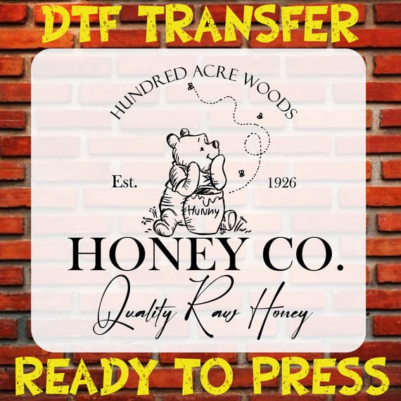 Vintage Winnie The Pooh Honey Co DTF Transfer, Ready To Press