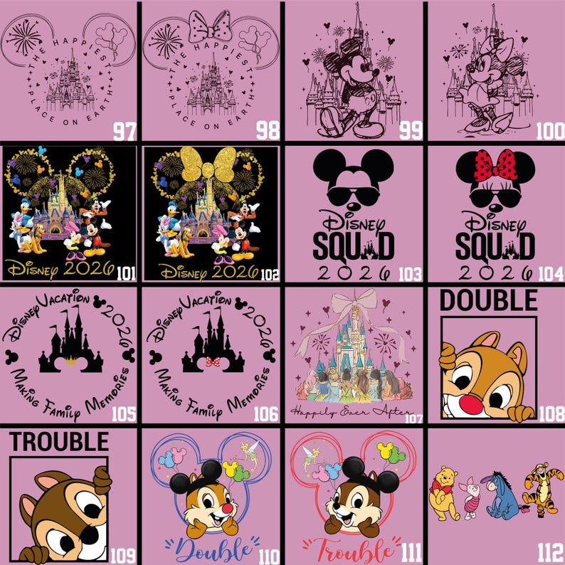 Disney Dtf Transfers Ready To Press, Matching Shirts Iron On, Disney Trip image 8