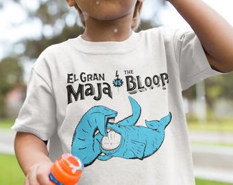 El Gran Maja vs The Bloop Boys T-shirt, deep sea monster battle tee, scp ocean creature shirt, kids child mythical sea beasts graphic tshirt