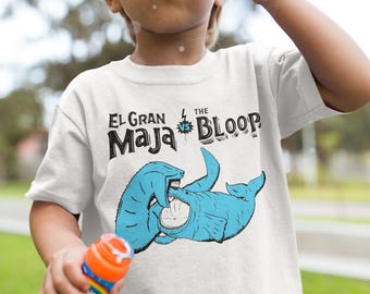 El Gran Maja vs The Bloop shirt, Gran Maja eel kids boys t-shirt child great white shark scp gaming gift toy Gamer, loch ness monster tshirt