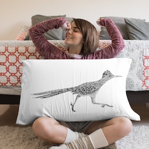 ROADRUNNER pillowcase, New Mexico Wildlife, Desert Animal, Southwest Design, Albuquerque, Southwest decor, wildlife, wall hang, pillow case